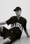 Loose Fit Printed Mesh T-Shirt - Black