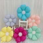 6PCS Macaron Candy Color Small Daisy Sunflower Aluminum Film Balloon Birthday Party Decoration Holiday Celebration Wedding Party