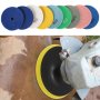 10PCS 4 Inch Diamond Polishing Pads Set: 50-3000 Grit Sanding Discs For Granite Stone Concrete Marble Floor - Wet/dry Hook & Loop Backing Pad