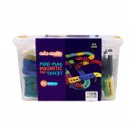 Edu-matic Mini-mag Magnetic Tile Tracks With 2 Cars And 93 Pieces