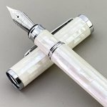 Lachieva Lux Mother Of Pearl Fountain Pen With German Fine Nib. Luxury Pen For Every Holiday. Premium Writing Gift Set For Men A