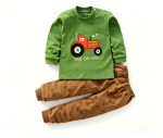 Green Car Print Baby Pajama Set Size 80CM