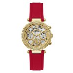 Guess Ladies Red Gold Tone Multi-function Watch GW0484L1