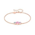 Colour Wave Bracelet With 3 Coloured Stones