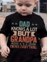 Grandpa Knows Everything Print Tee Tops Boys Round Neck Casual Short Sleeve Comfortable Soft Premium T-shirt