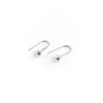 Emerald Dot Earrings In Silver