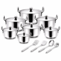 18PCS Premium Stainless Steel Cookware Set - Durable Cooking Pots