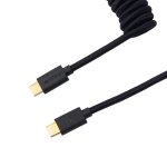 Keychron Coiled Aviator Cable USB Type-c Gold-plated 136CM Total Length GX12 Aviator Port – New
