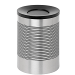 Special Steel Litter Bin – Wide – Perforated – Swivel Funnel Top Lid And Bin Liner – 770SS
