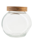 Large Glass Cookie Jar With Wooden Lid - None Assorted