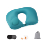 Inflatable U-shaped Pillow Including Earplugs Eye Mask And Storage Bag-blue