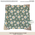 Playmat Daisy Light Olive Green With Daisies Playmat