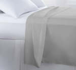 200 Thread Count Cotton Rich Percale Flat Sheet Light Grey - King 270X270CM