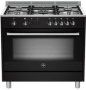 Rustica 5 Gas Burner With Gas Oven & Gas Grill 90CM Black