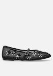 Coquette Pump Flat - Black Mesh Embellished