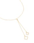 Goldair Gold Plated Cubic Zirconia Outline Flower Y-necklace