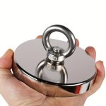 Super Strong Neodymium Fishing Magnet Hook: Heavy Duty Rare Earth Magnetic Hooks With Countersunk Hole Eyebolt For Retrieving In