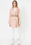 Button Detailed Trenchcoat - Pink