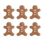 Gingerbread Men White Buttons Pack Of 6
