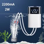 Fish Tank Breeder Aquarium Air Pump Rechargeable Fish Tank Air Pump Portable Fish Tank Aeration Pump USB Rechargeable With 1-2 M