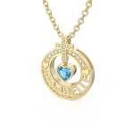 CNE800231 - Personalized Birthstone Sterling Silver Cross Necklace - Gold Plated
