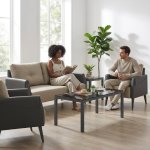 Modern 3 Piece Lounge Suite With Sofa And Armchairs