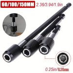 1PC 3PC 1 4 Inch Head Extension Rod Batch Magnetic Screwdriver Quick Transfer Lever Self-locking Extension Rod 60 100 150MM Hand