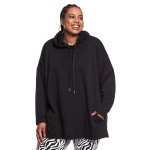 Donnay Plus Size Sweat 1-UP Hooded Top - Black