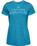 Women's Ua Tech Twist Graphic Wordmark Short Sleeve Shirt - ACADEMY-431 Md