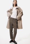 Tapered Tailored Trousers - Dark Khaki Green