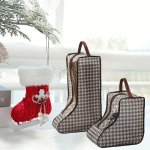 1 PC Houndstooth Pattern Boots Organizer Zipper Dustproof Bag Zipper Shoes Handbag