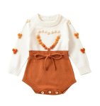 Luxury Knitwear Two-toned Romper Ombre Tan And Burned Orange