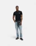 Essential Contrast Emb Black T-Shirt - XXL Black