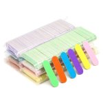 100 Pcs Double Side Nail Files Disposable MINI Wooden Nail File Buffer Strips Colorful Manicure Files For Nail Art Salon