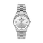 Premium Men's Round Quartz Watch With Silver Dial