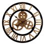 Heartdeco Vintage Industrial Gear Wooden Silent Quartz Wall Clock 40CM