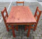 Solid Wood Dining Table With 3 Chairs