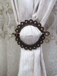 Smte Curtain Holder Set 2 Pairs Brown With Keychain