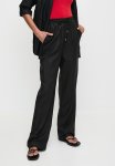 Straight Leg Linen Pants In Black - Black