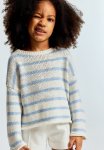 Roll-edge Jumper - Light Blue & White Striped