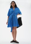 Tie-belt Shirt Dress - Blue