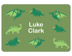 Ice Cream Tub School Label : Green Dinosaurs Theme