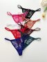 8-PACK Sexy Low-rise Women's Thong Panties Lace G-string Bow-knot Detailing Sheer Hollow-out Comfortable Breathable Bikini Underwear