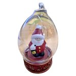 Plastic Teardrop Globe With LED Christmas Decoration 15CM