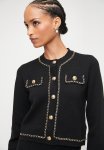 Sissy Boy Amidala: Knit Cardigan With Woven Chain Details - Black