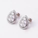 Clear Crystal Teardrop Stud Earrings - Clear Crystal