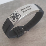Zachery Personalized Medical Alert Wrist Strap Stainless Steel Adjustable Strap Ready In 3 Days