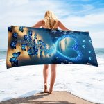 1PC Butterfly Pattern Beach Towel Microfiber Soft Absorbent Quick Drying Suitable For Yoga Tourism Swimming Beach Fitness Camping