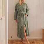 Classic Toweling Bathrobe Hunter Green - Large XL