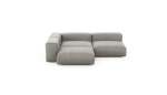 Three Module Corner Sofa - Velvet - Light Grey - 220CM X 220CM